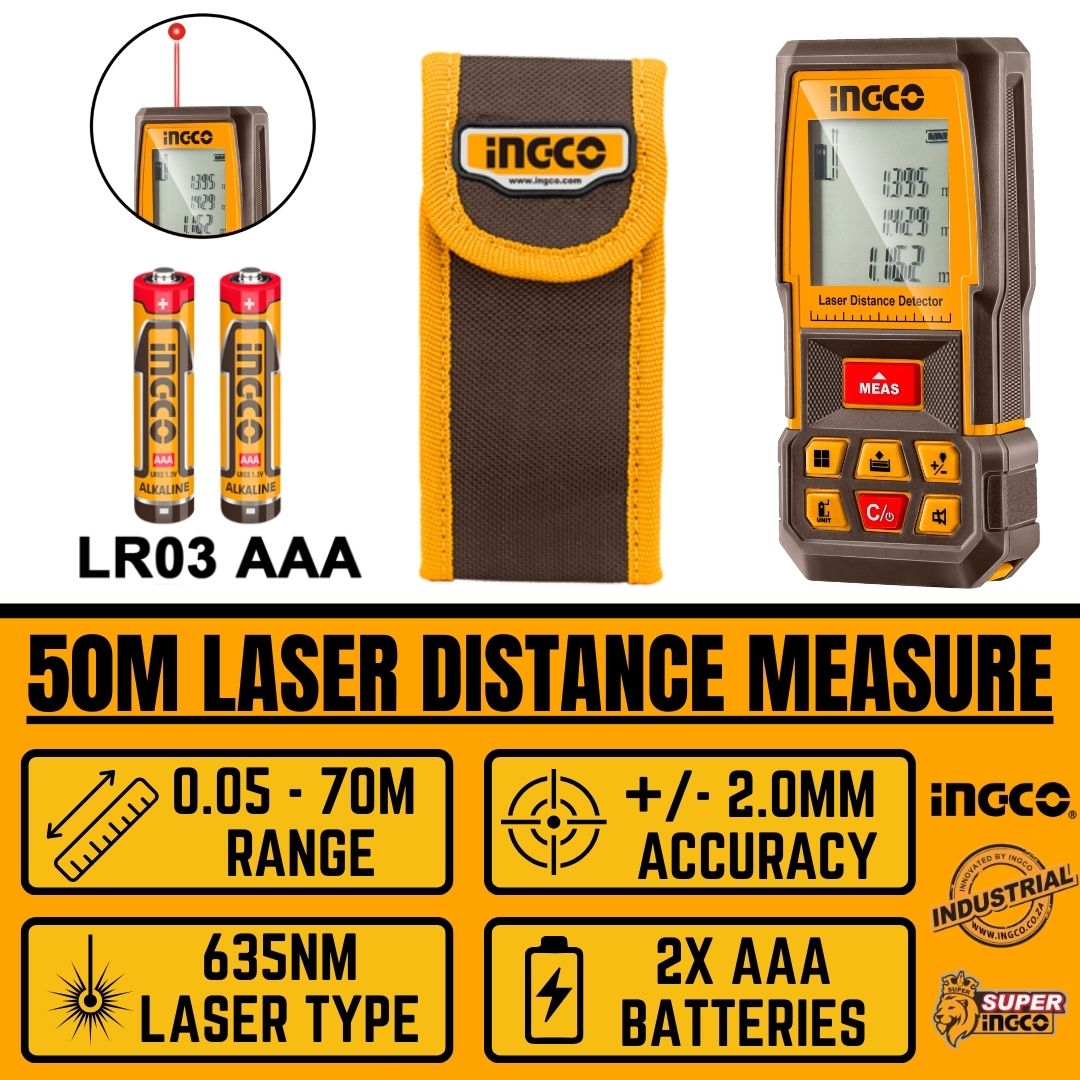 Ingco Laser Distance Measure Combo Kit (0.05 - 70m)