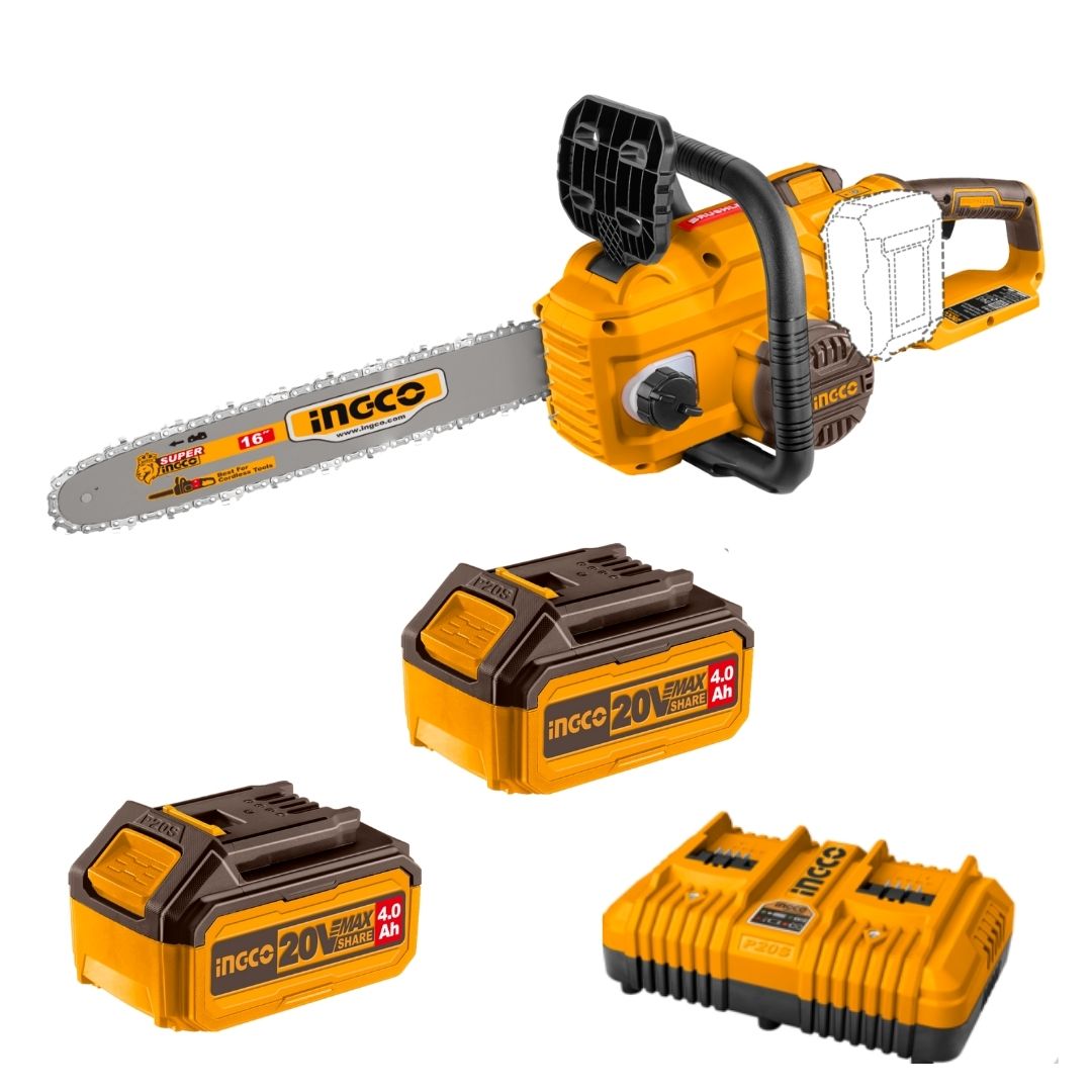 Ingco 40V Chainsaw Brushless Kit | 16" (400 mm) | P20S