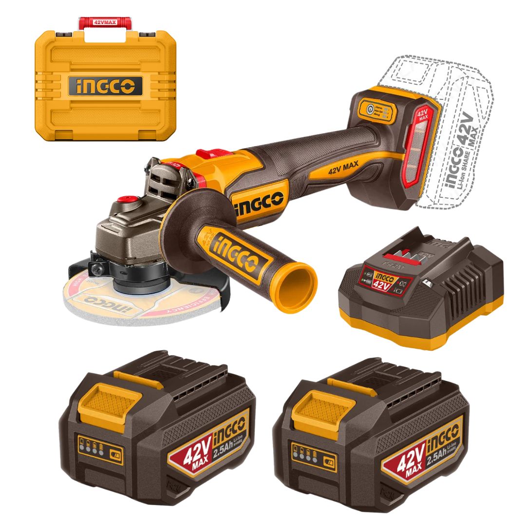 Ingco 42V Angle Grinder 115mm Kit | 1 280W | Brushless | P42M