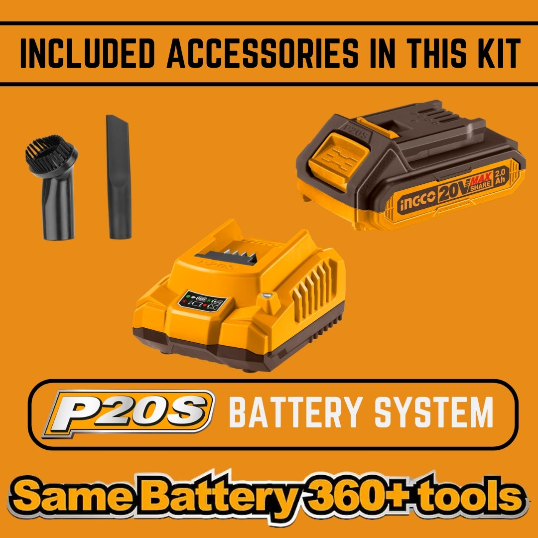 Ingco 20V Clean Sweep Combo - 2 Piece Set