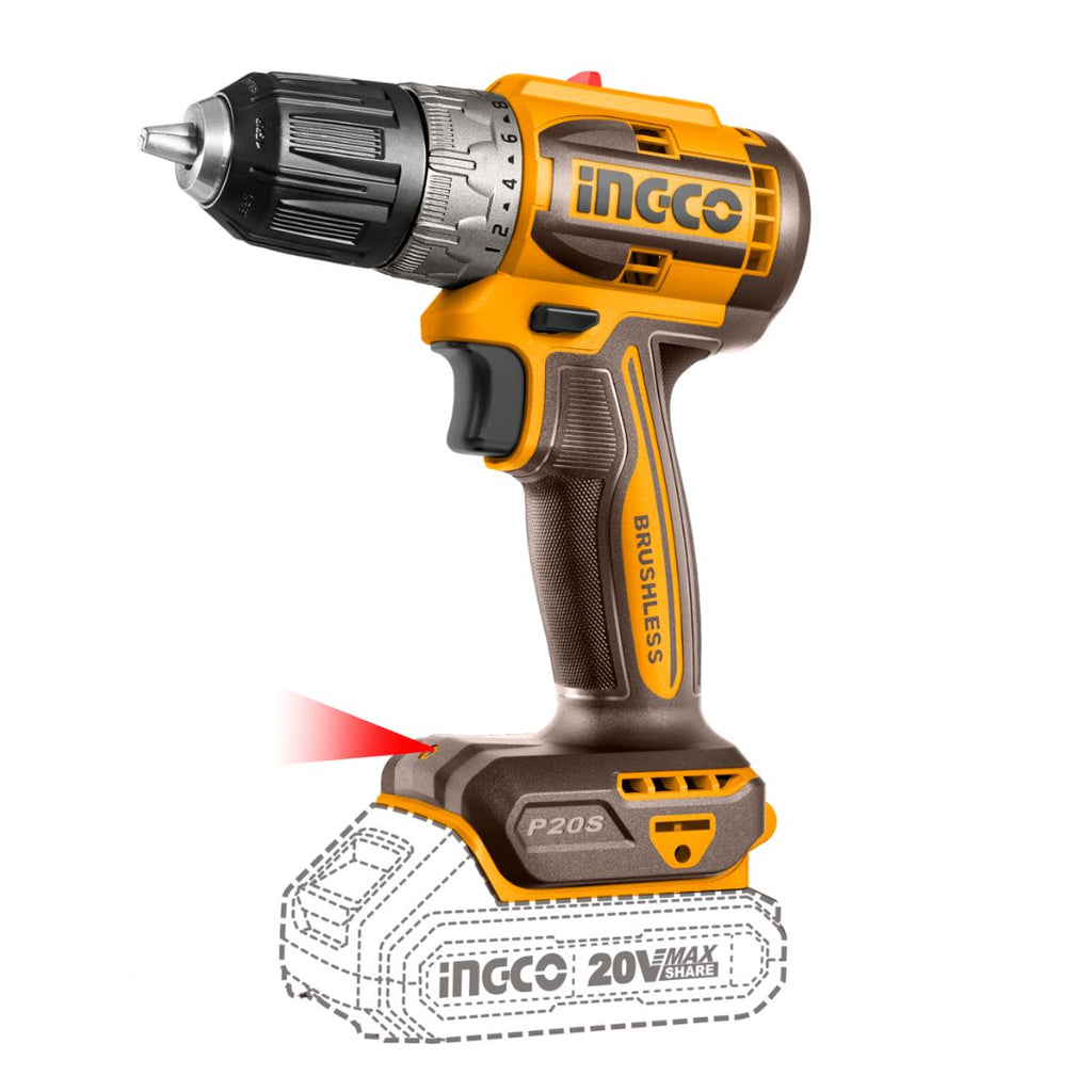 Ingco 20V Cordless Drill 52Nm Brushless - Bethanie Hardware 