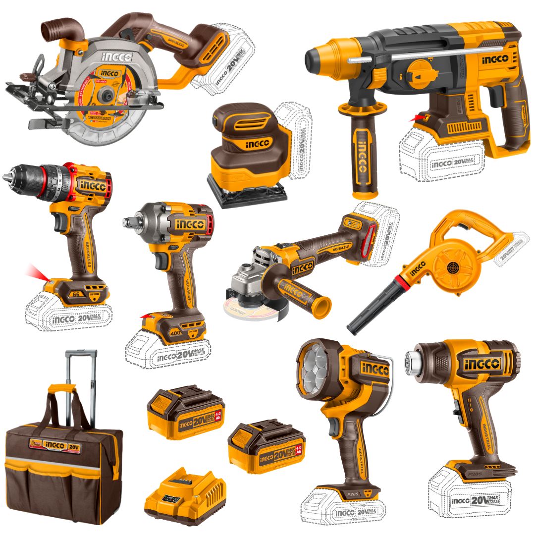 Ingco 20V Ultimate Combo | 9 Piece Kit | P20S