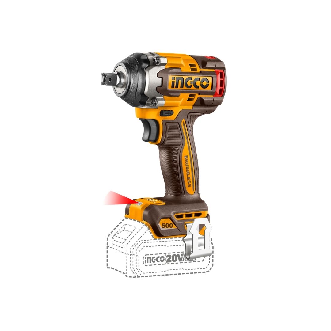 Ingco 20V Impact Wrench 1/2" | 500 Nm | Brushless | P20S