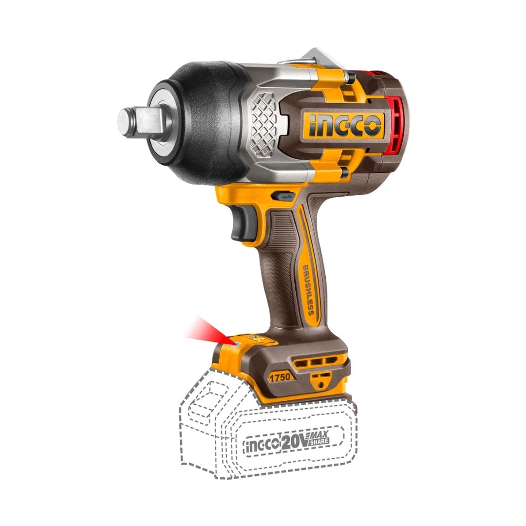 Ingco 20V Impact Wrench 3/4" | 1 750 Nm | Brushless | P20S