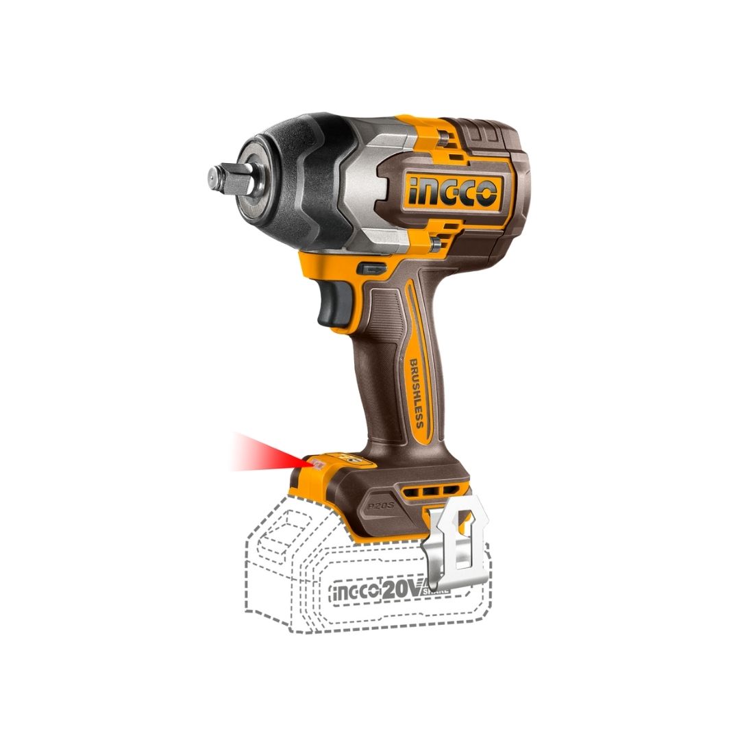 Ingco 20V Impact Wrench 1/2" | 850 Nm | Brushless | P20S
