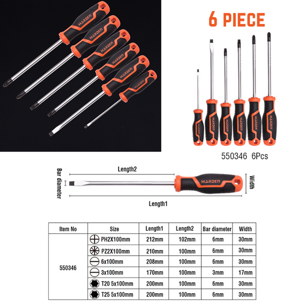 Harden Screwdriver Set - Soft Handle