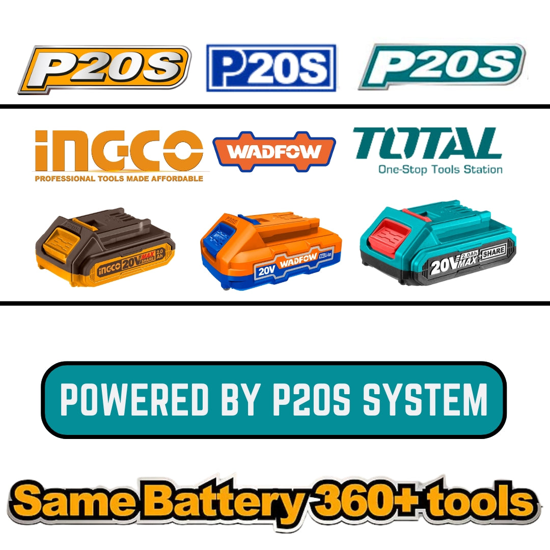 Total 20V Angle Grinder 115mm Brushless (9 000rpm)