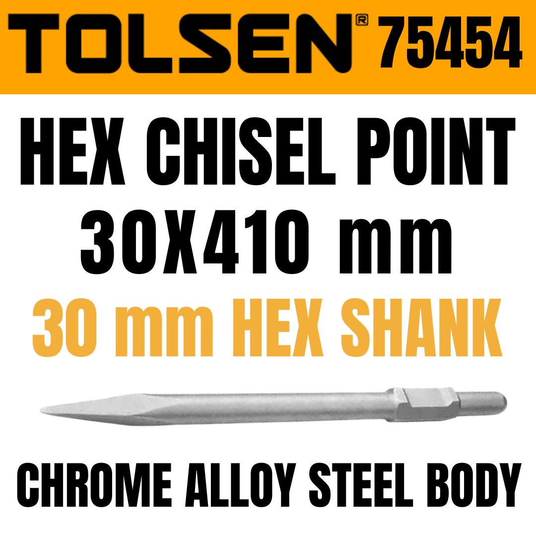 Tolsen Hex Chisel | Pointed | 30x410 mm