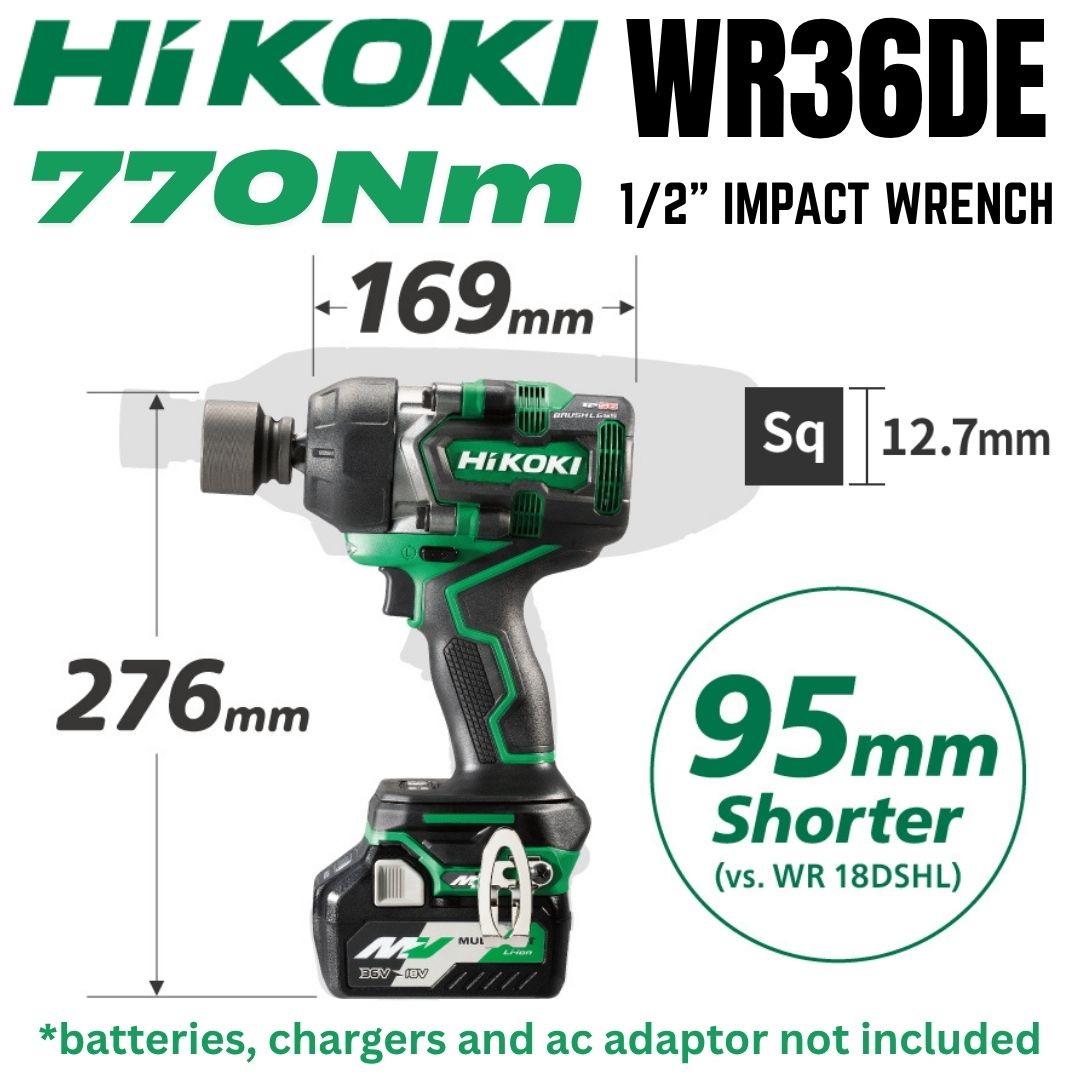 Hikoki Cordless Impact Wrench WR36DE (1/2") | Bethanie Hardware