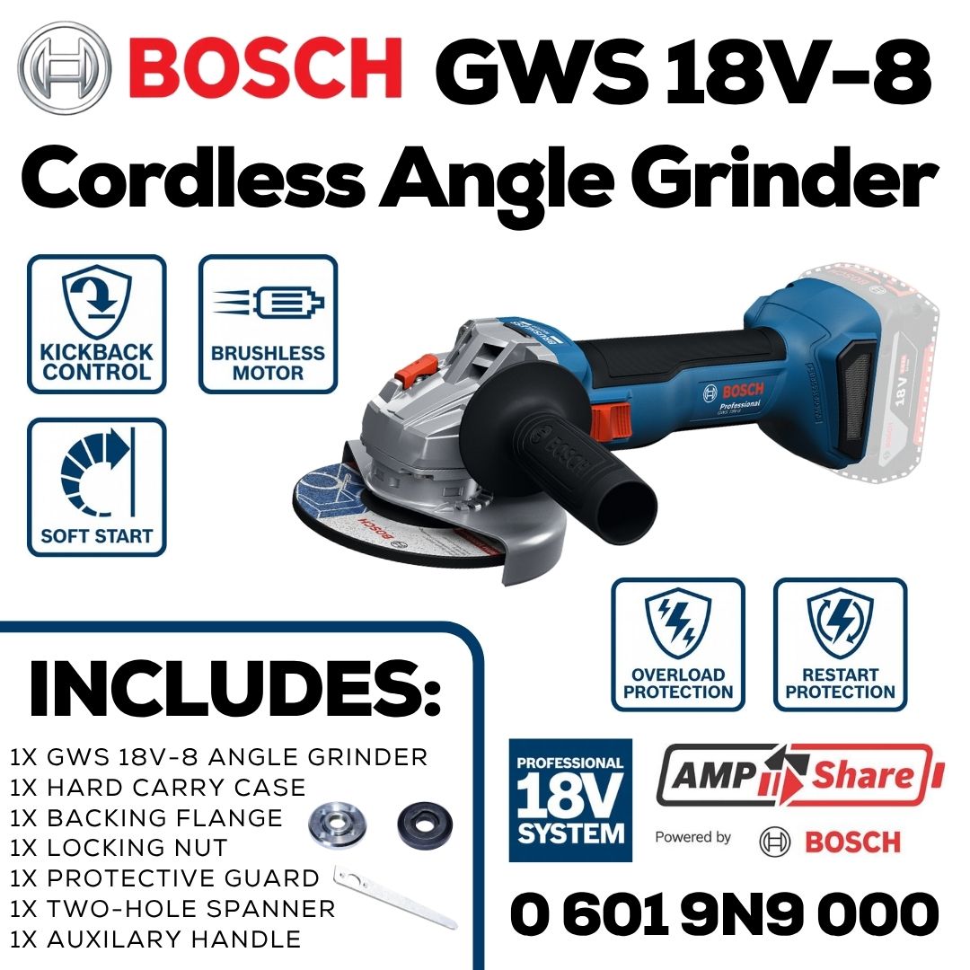 Bosch 18V Angle Grinder Small Brushless | GWS 18V-8