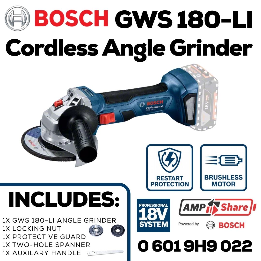 Bosch Professional Cordless Angle Grinder | GWS 180-LI