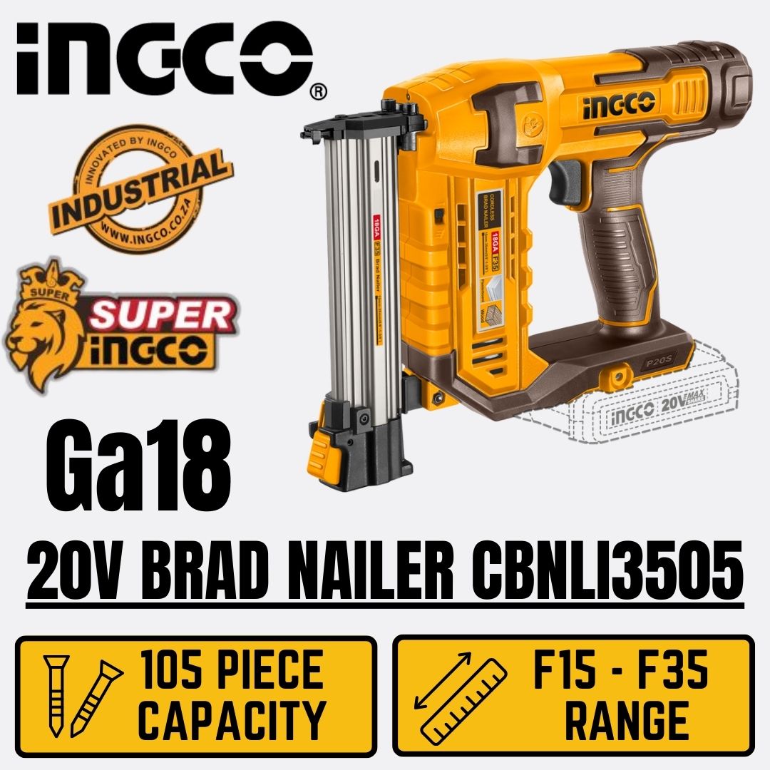 Ingco 20V Brad Nailer 35 mm | Air Assisted | P20S