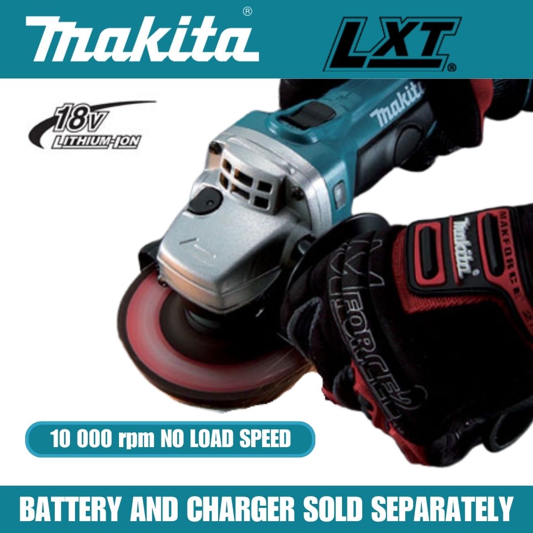 Makita 18V Cordless Angle Grinder 115mm - 10 000rpm