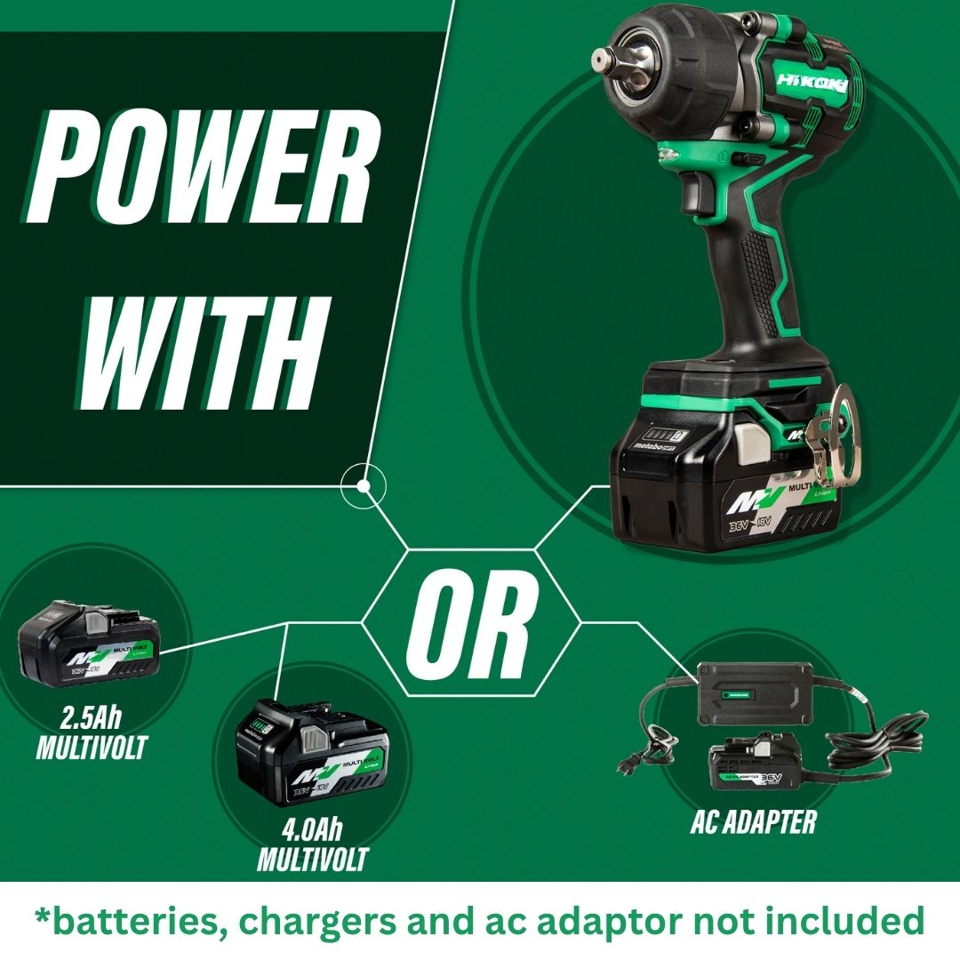 Hikoki 36V Impact Wrench WR36DE (770Nm) | Batteries or Corded