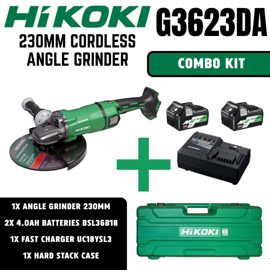 Hikoki 36V Angle Grinder 230mm G3623DA Combo Kit - Bethanie Hardware