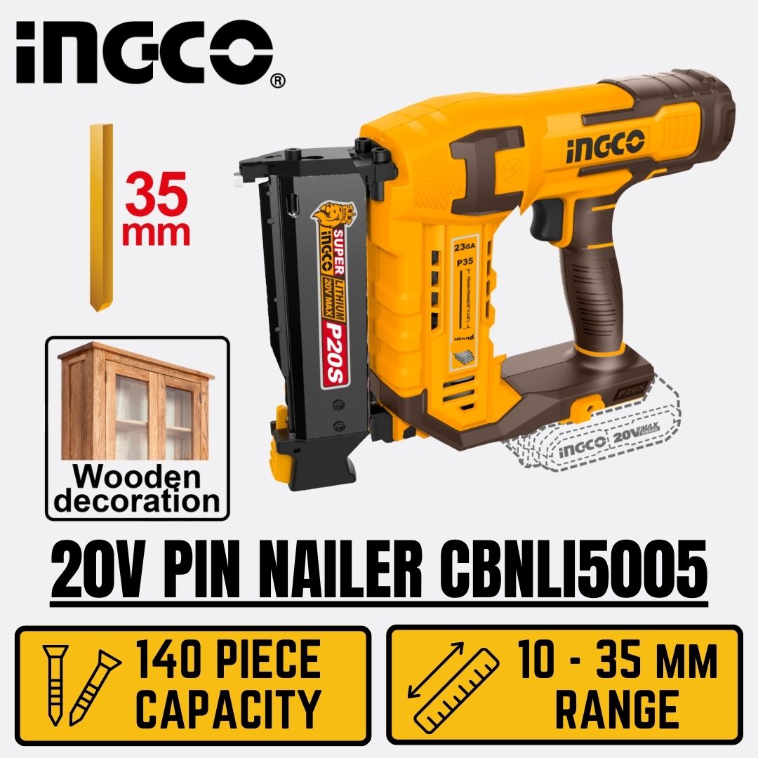 Ingco 20V Pin Nailer 35 mm | Air Assisted | P20S