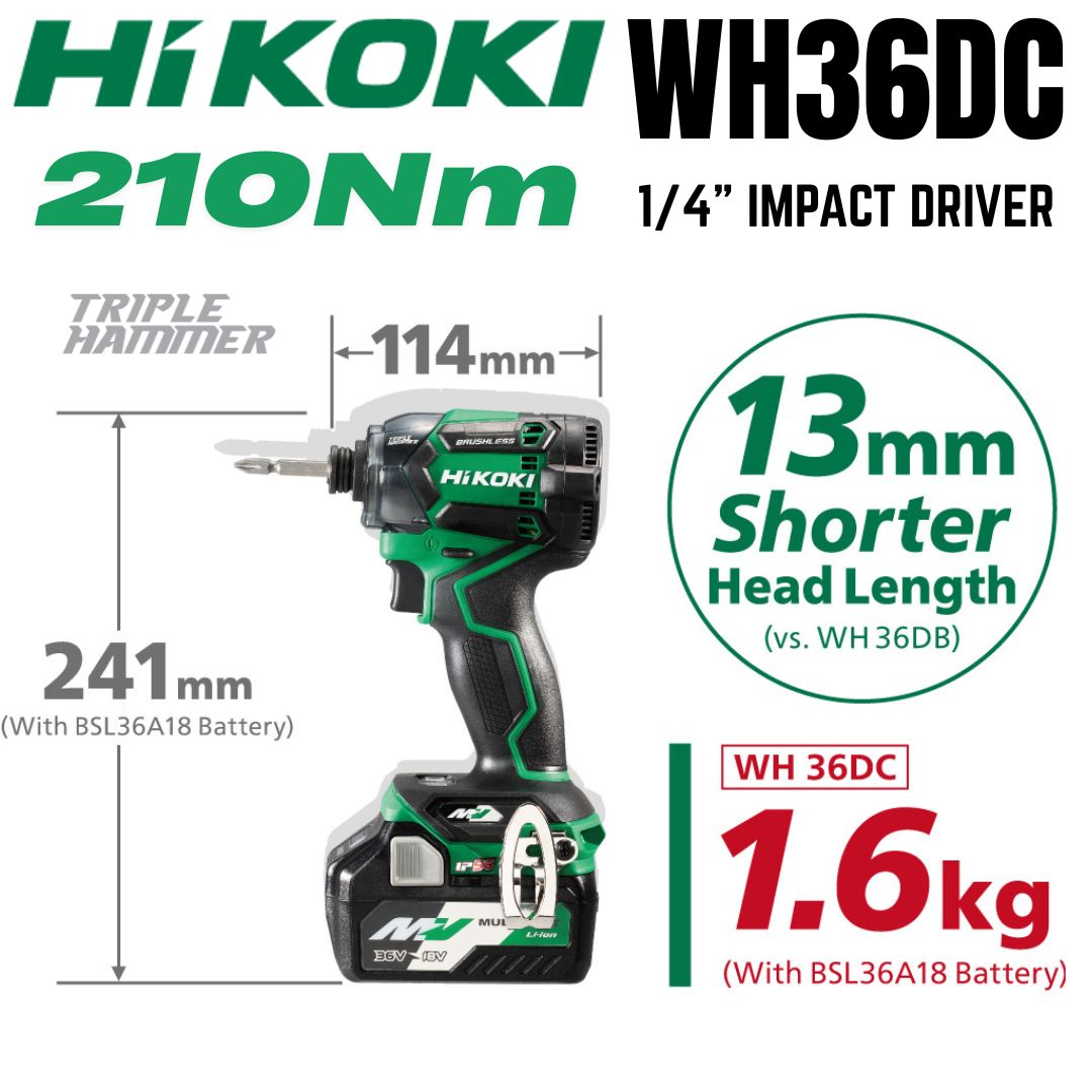 Hikoki 36V Impact Driver - Compact Impact Driver