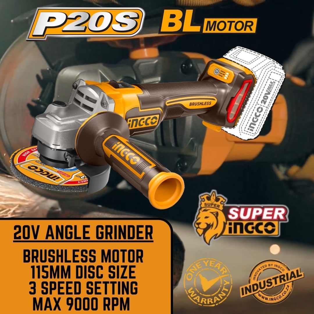 Ingco 20V Angle Grinder Brushless - Bethanie Hardware