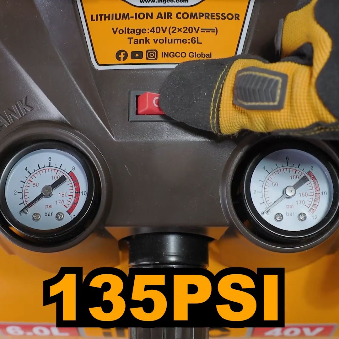 Ingco 40V Air Compressor 6.0L | 135 PSI | P20S