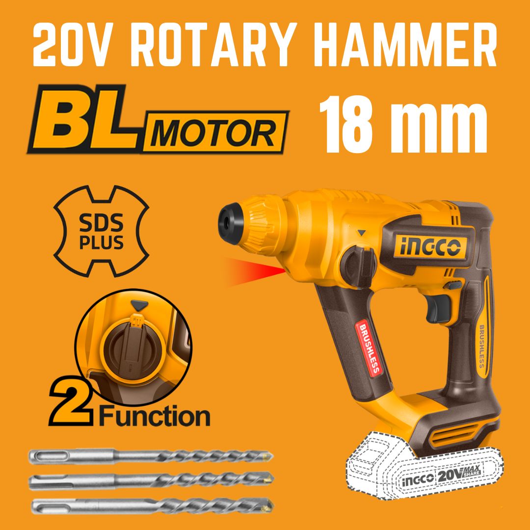 Ingco 20V Rotary Hammer SDS Plus | 18 mm | Brushless | P20S