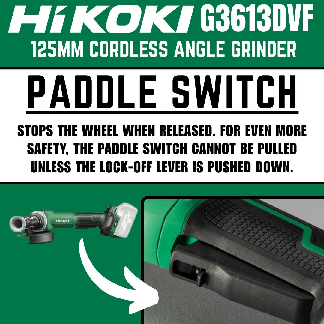 Hikoki 36V Angle Grinder 125mm  G3613DVF | Paddle Switch