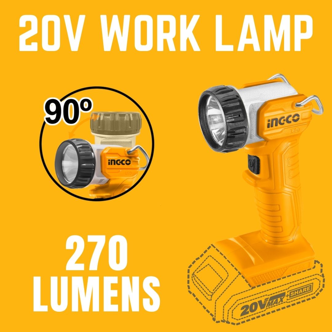 Ingco 20V Work Lamp | 270 Lumens | P20S