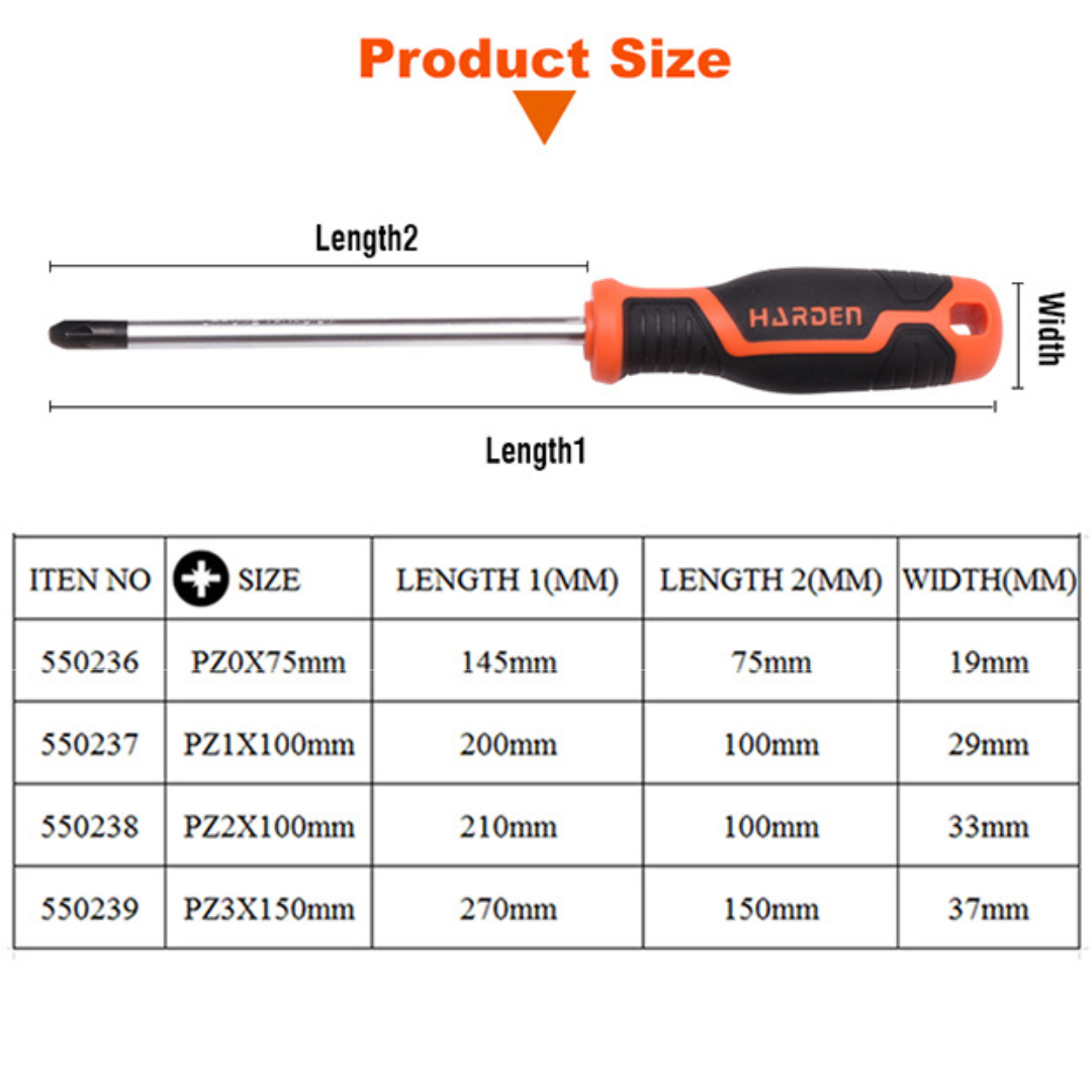 Harden Screwdriver Soft Handle - Pozi