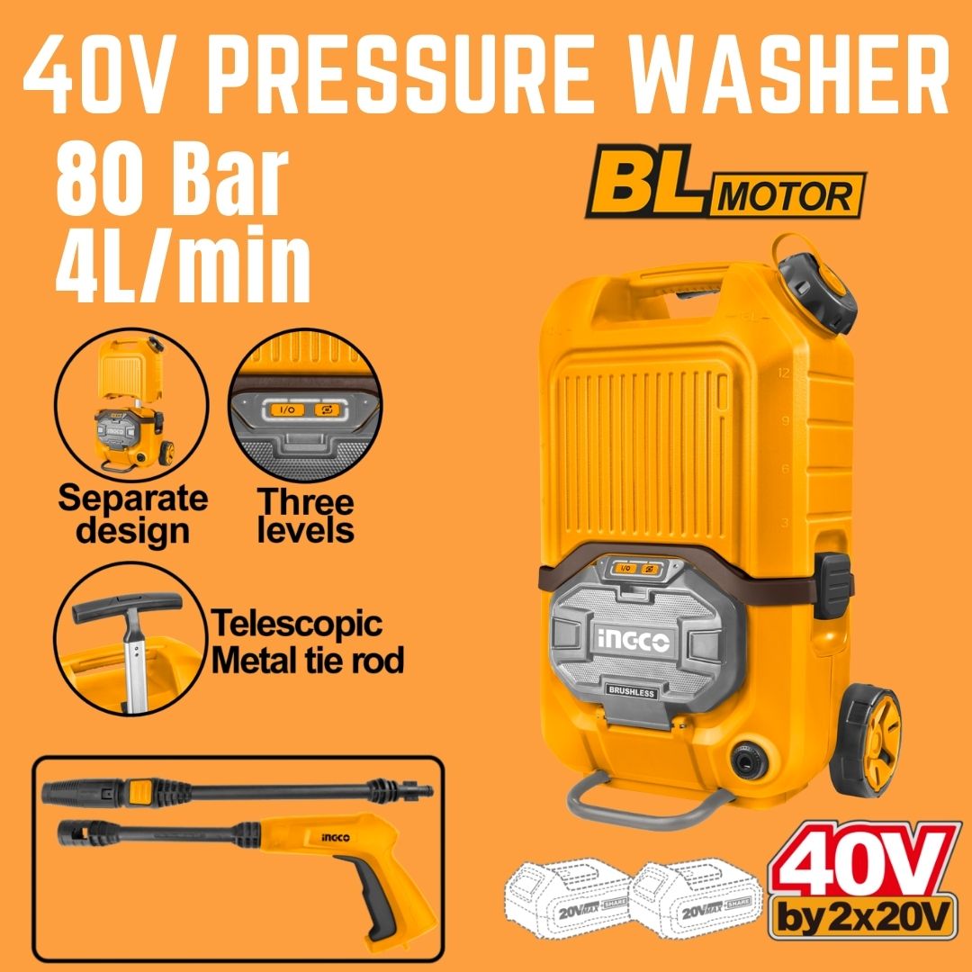 Ingco 40V Pressure Washer | 4L/min | P20S