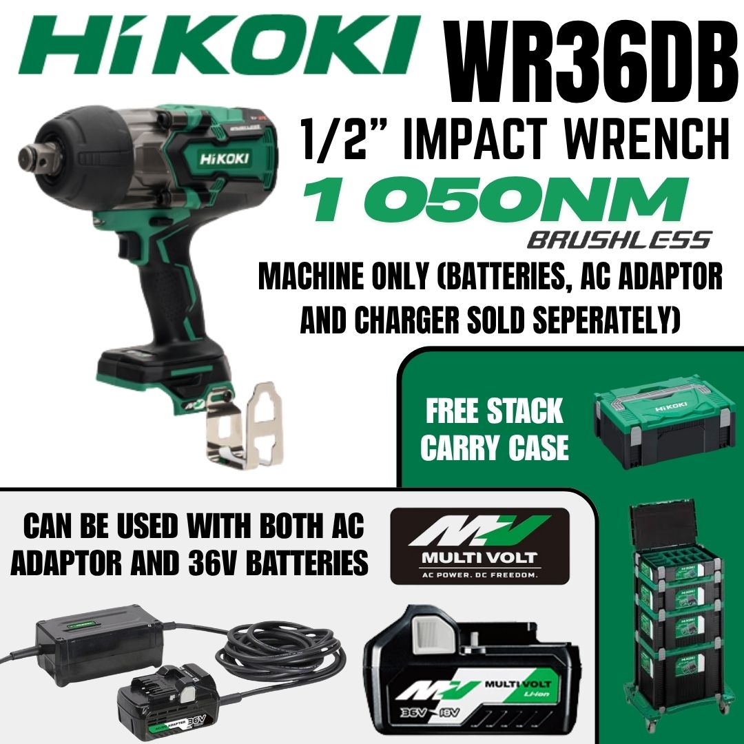 Hikoki Cordless Impact Wrench 1/2" (1 050Nm) | Bethanie Hardware