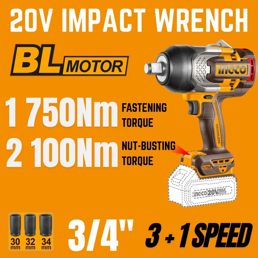 Ingco 20V Impact Wrench 3/4
