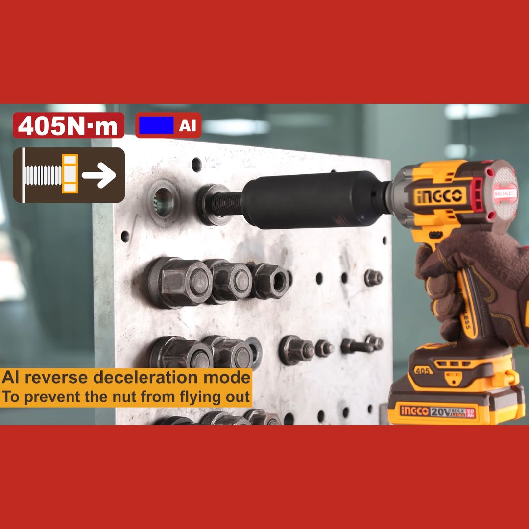 Ingco 20V Impact Wrench 1/2" | 405 Nm | Brushless | P20S | AI Mode