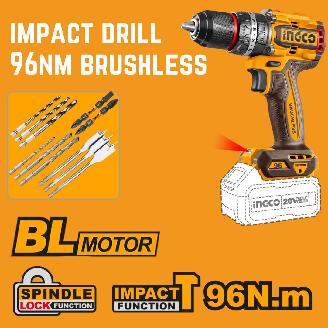 Ingco 20V Industrial Cordless Combo | 3 Piece | P20S