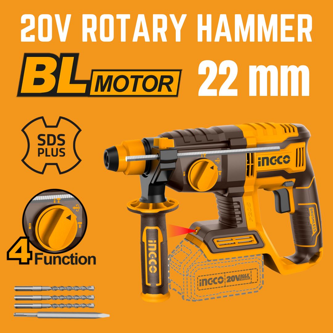 Ingco 20V Rotary Hammer SDS Plus | 22 mm | Brushless | P20S