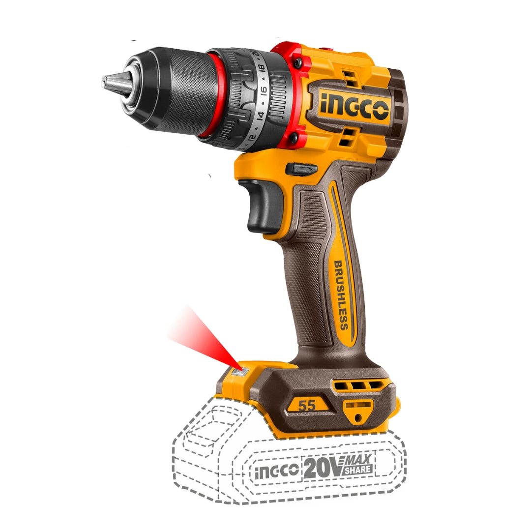 Ingco 20V Impact Drill Compact 55Nm - CIDLI205581
