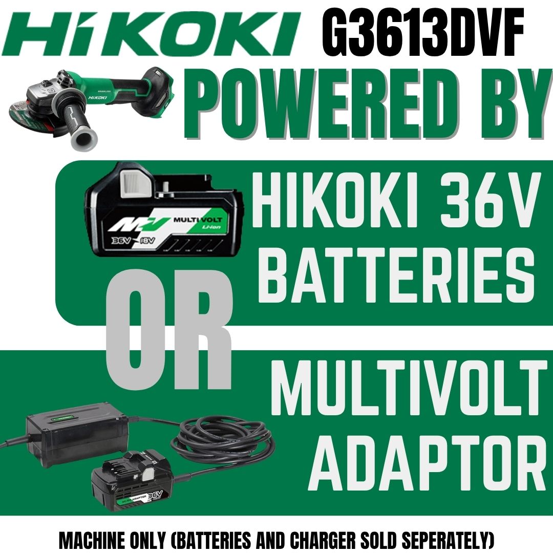 Hikoki 36V Angle Grinder 125mm Paddle G3613DVF | AC/DC Powered
