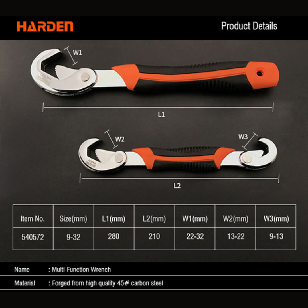 Harden Spanner Set Adjustable Wrench