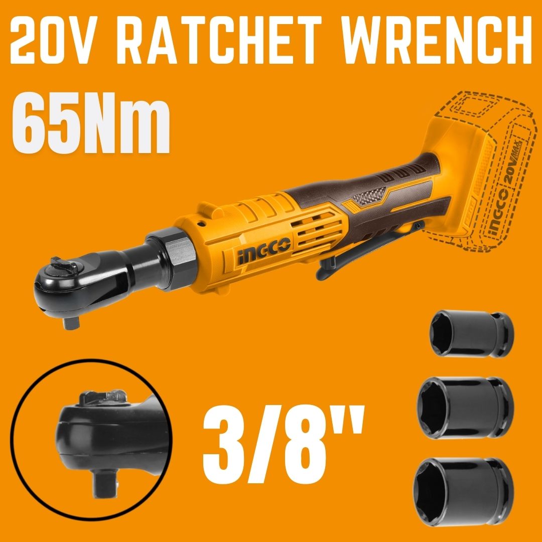 Ingco 20V Ratchet Wrench Driver 3/8" | 65 Nm | P20S