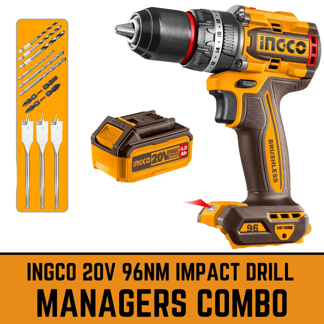 Ingco 20V Impact Drill Brushless 96Nm (P20S)