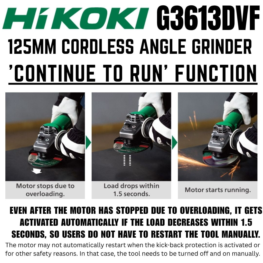 Hikoki 36V Angle Grinder 125mm Paddle G3613DVF | Safety Feature