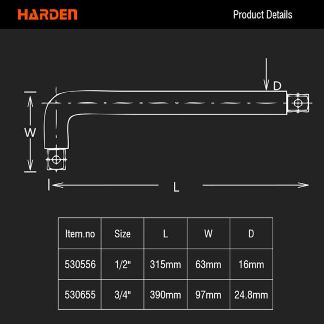 Harden Socket L-Wrench 1/2