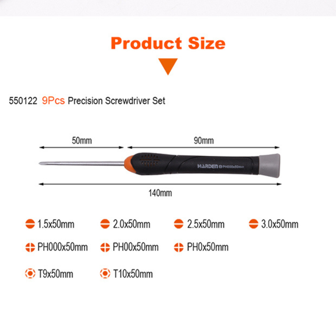 Harden Screwdriver Precision Set 9 Piece