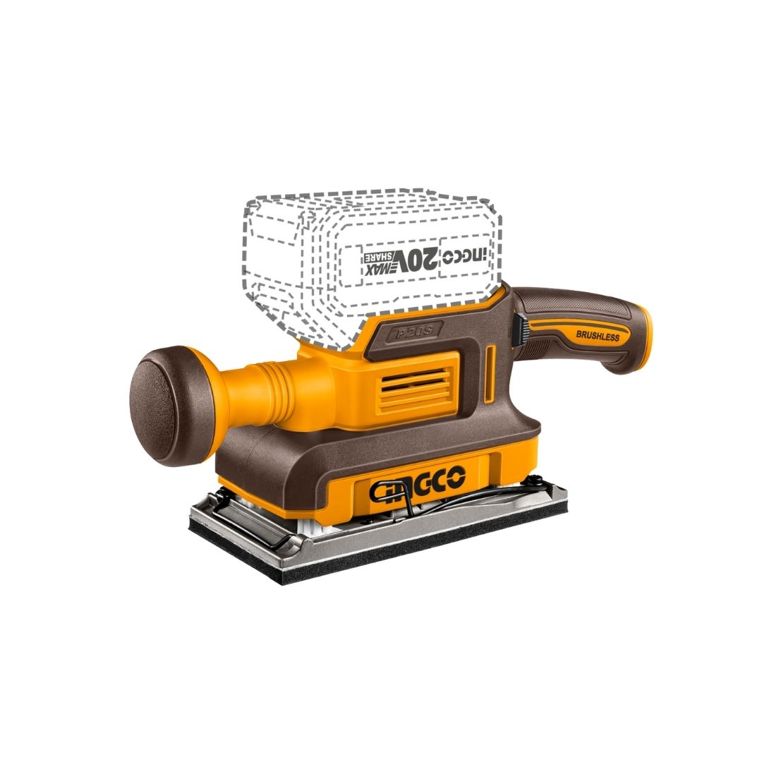 Ingco 20V Finishing Sander | Brushless | P20S