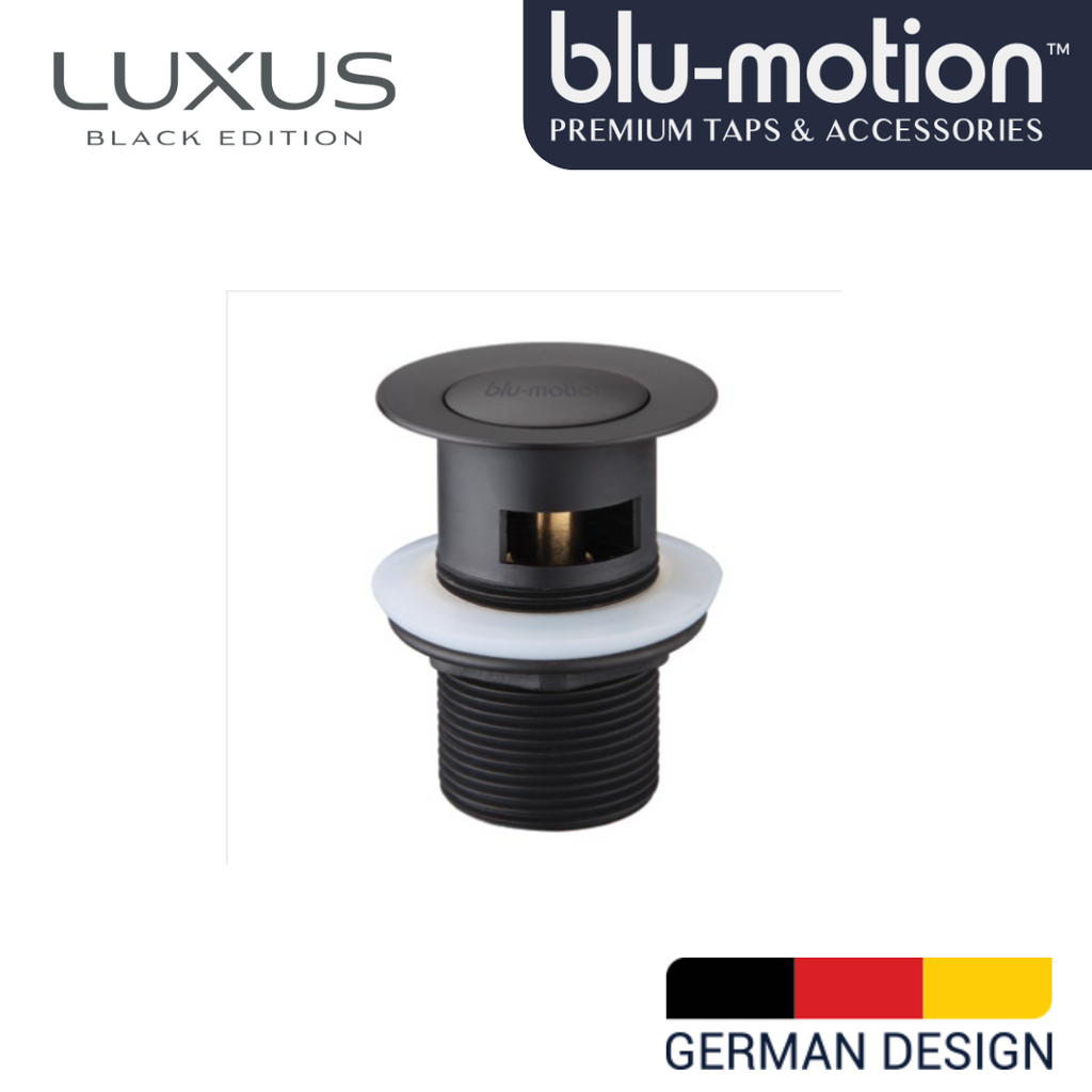 Luxus Black Waste Basin Pop Up Slotted 32mm - BW01BK