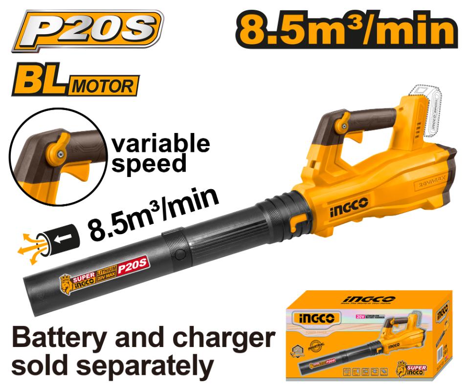 Ingco 20V Leaf Blower Brushless | Variable Speed | P20S