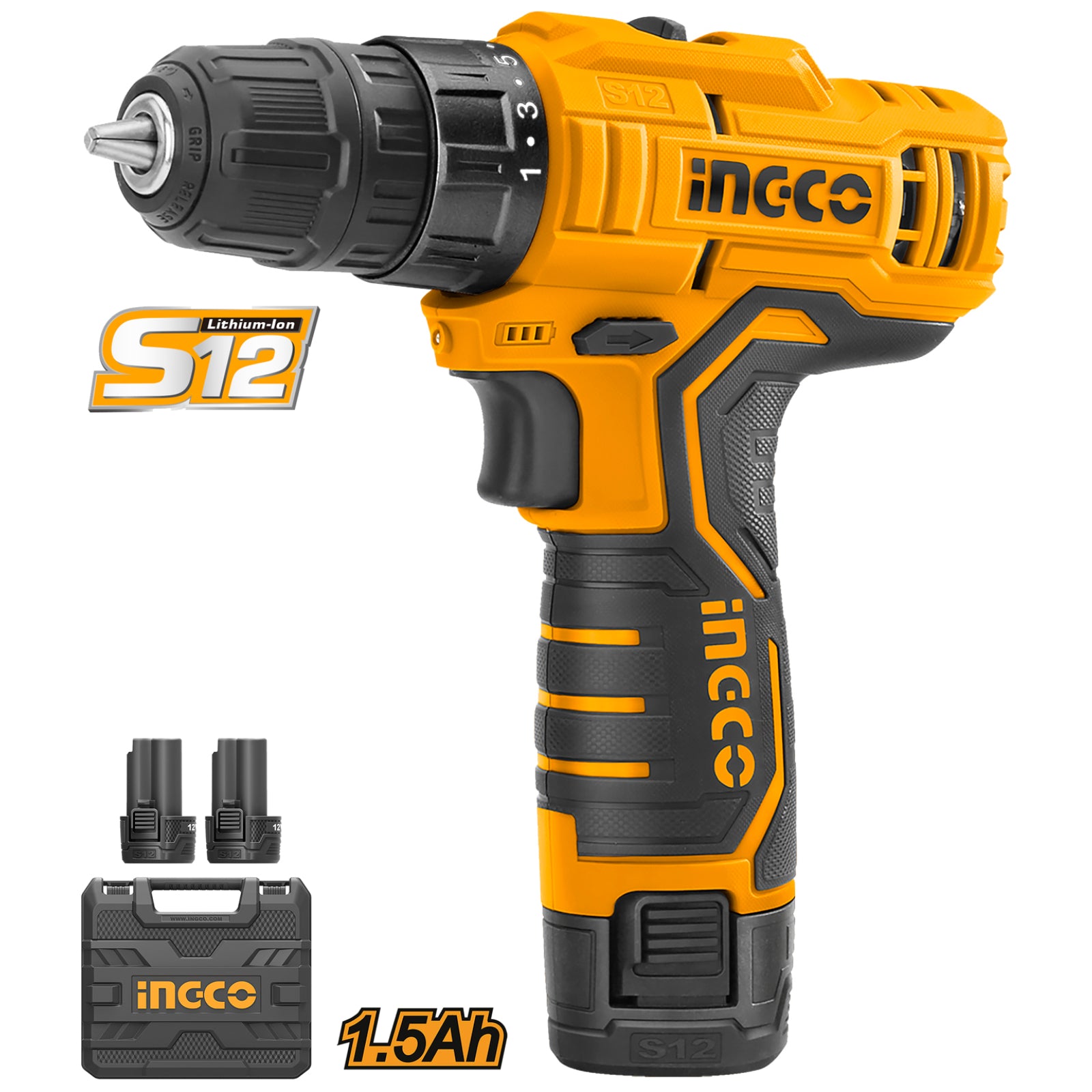 Ingco 12V Drill Cordless Set (2x Batteries + Charger)