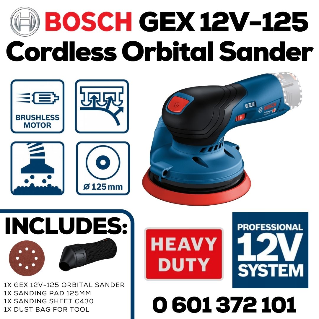 Bosch 12V Cordless Random Orbital Sander | GEX 12V-125