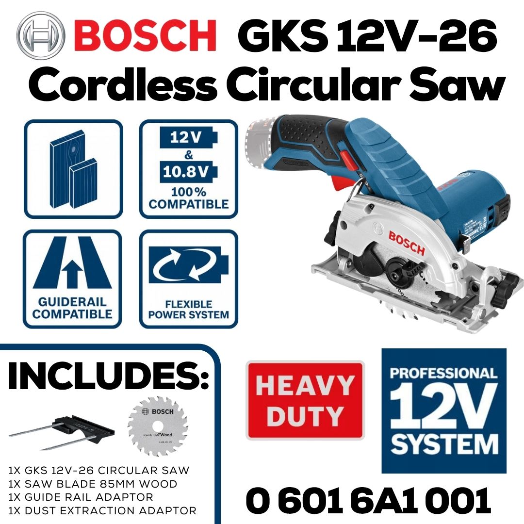 Bosch 12V Cordless Circular Saw 85mm - GKS 12V-26