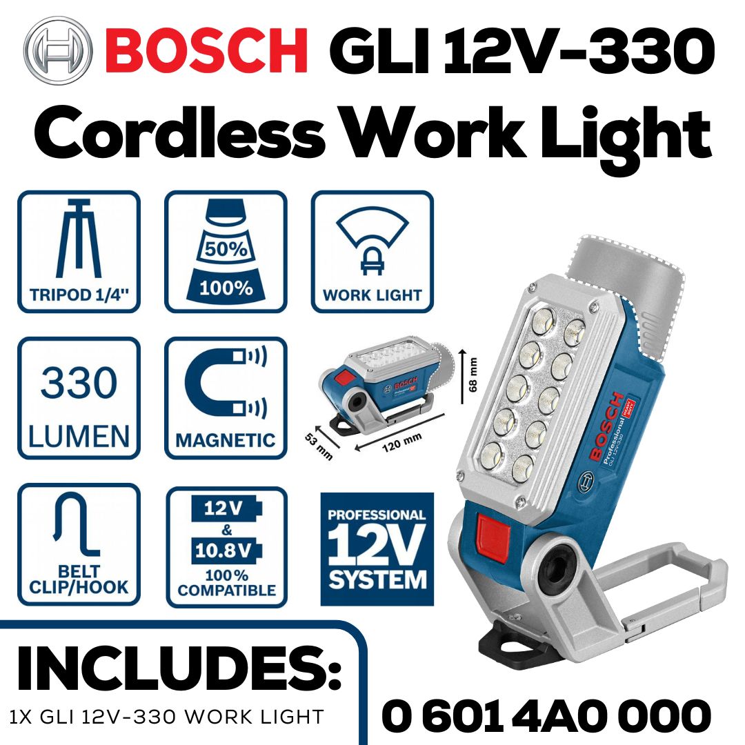 Bosch GLI 12V-330 Cordless Work Lamp - Bethanie Hardware
