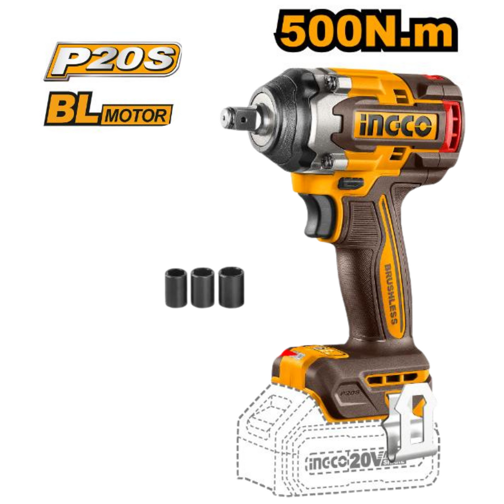 Ingco 20V Impact Wrench 500Nm 1/2"