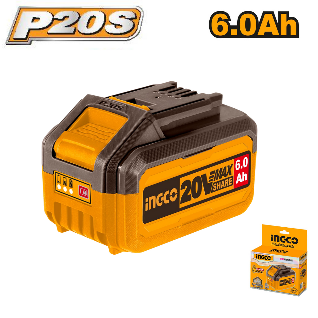 Ingco 20V Battery 6.0Ah (P20S) - FBLI2060